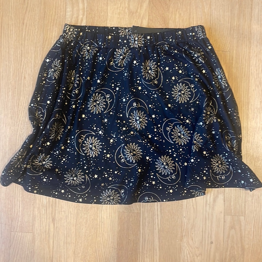 Dangerfield Australia 100% cotton Moon & Sun a-line mini skater skirt Size 10 US